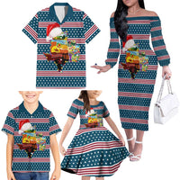 Texas Xmas Christmas Christmas Yall Christmas Family Matching Off The Shoulder Long Sleeve Dress and Hawaiian Shirt Xmas Holiday Patterns - Wonder Print Shop