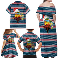 Texas Xmas Christmas Christmas Yall Christmas Family Matching Off Shoulder Maxi Dress and Hawaiian Shirt Xmas Holiday Patterns - Wonder Print Shop