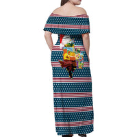 Texas Xmas Christmas Christmas Yall Christmas Family Matching Off Shoulder Maxi Dress and Hawaiian Shirt Xmas Holiday Patterns - Wonder Print Shop