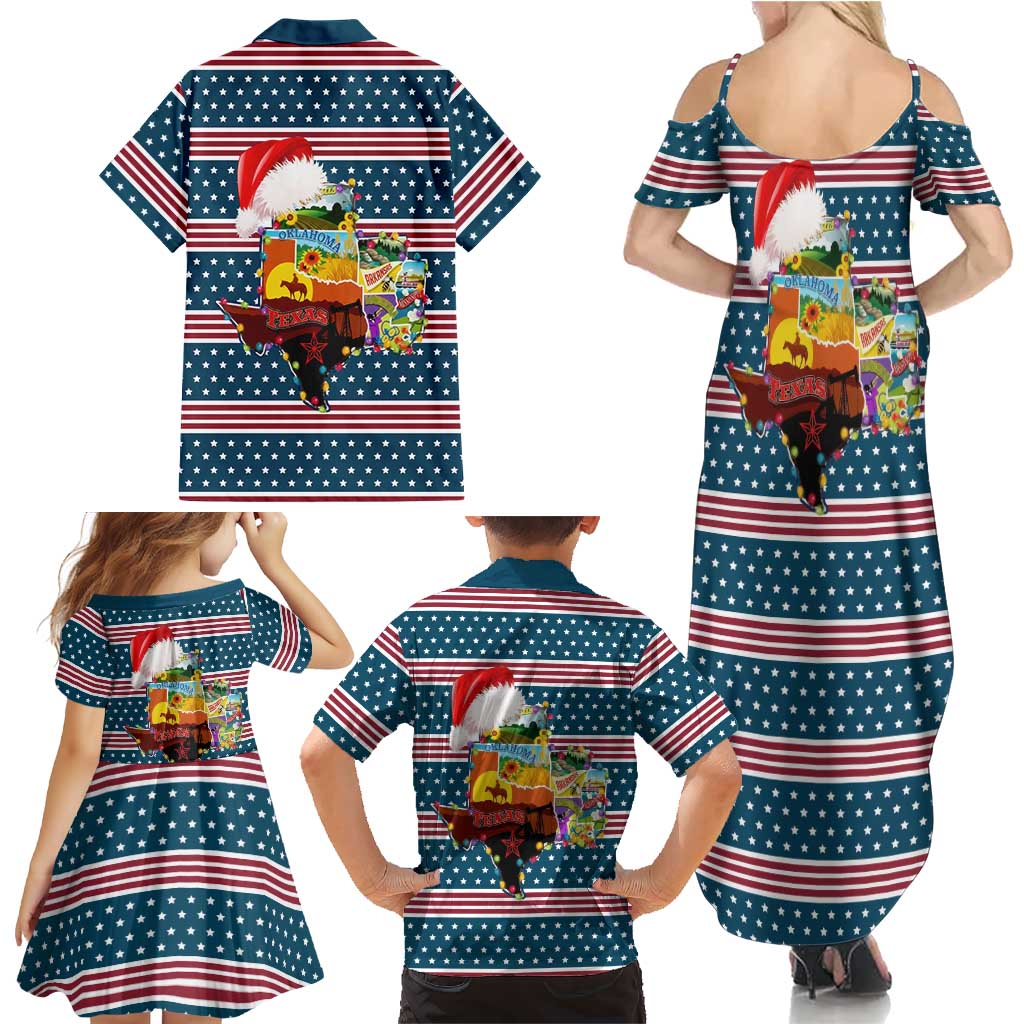 Texas Xmas Christmas Christmas Yall Christmas Family Matching Summer Maxi Dress and Hawaiian Shirt Xmas Holiday Patterns - Wonder Print Shop