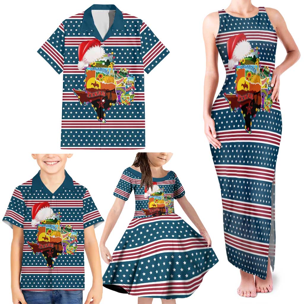 Texas Xmas Christmas Christmas Yall Christmas Family Matching Tank Maxi Dress and Hawaiian Shirt Xmas Holiday Patterns - Wonder Print Shop