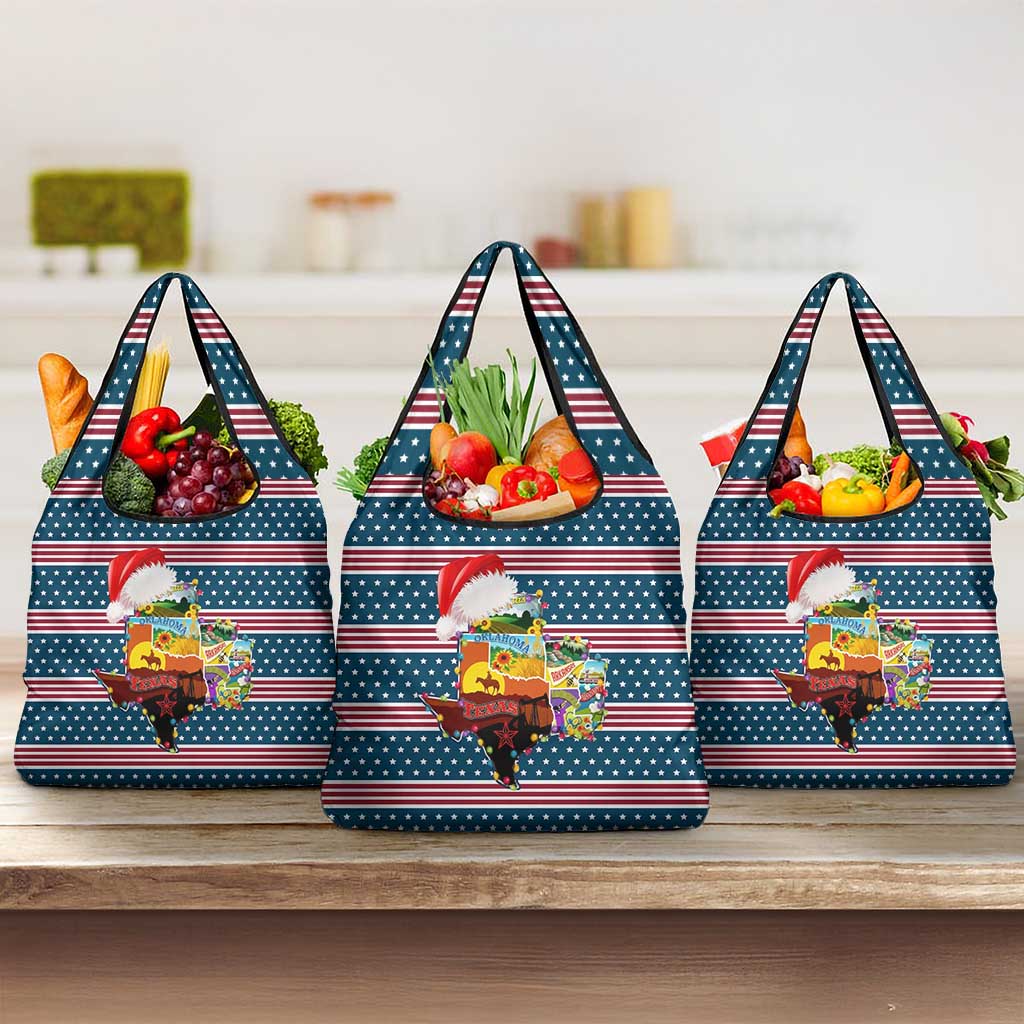 Texas Xmas Christmas Christmas Yall Christmas Grocery Bag Xmas Holiday Patterns - Wonder Print Shop