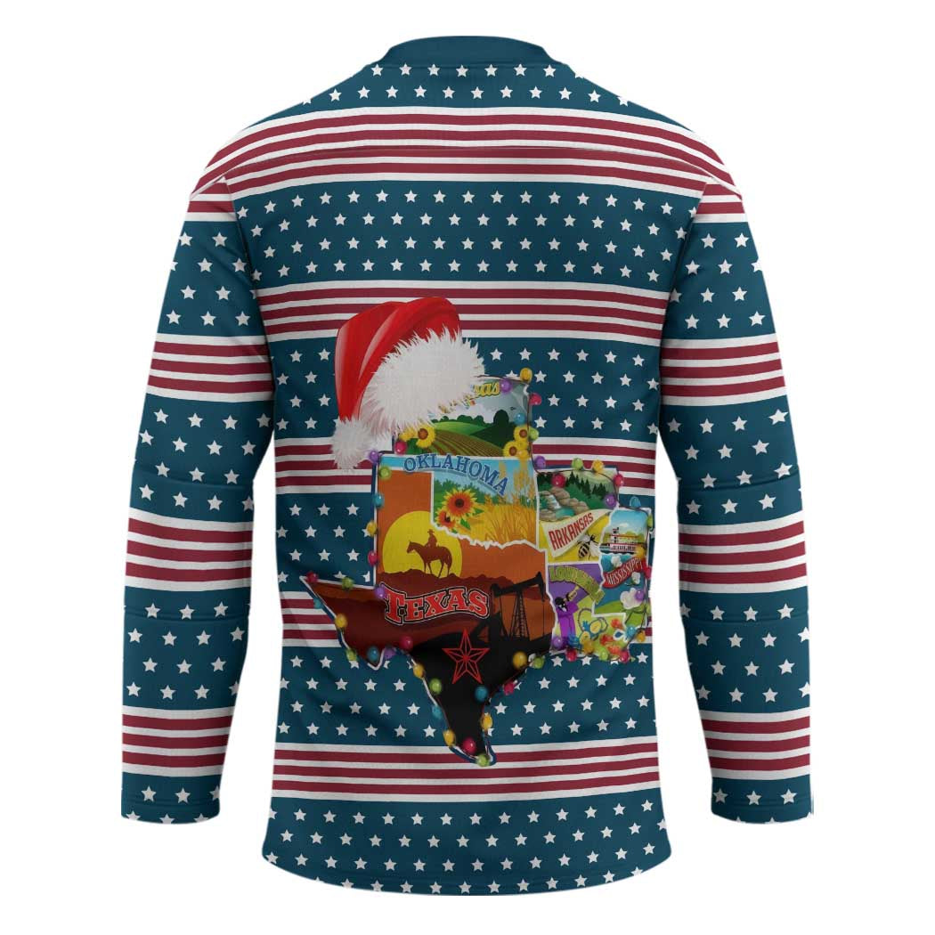 Texas Xmas Christmas Christmas Yall Christmas Hockey Jersey Xmas Holiday Patterns - Wonder Print Shop
