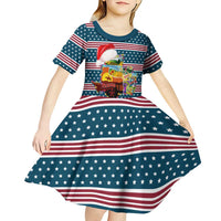 Texas Xmas Christmas Christmas Yall Christmas Kid Short Sleeve Dress Xmas Holiday Patterns - Wonder Print Shop