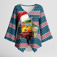 Texas Xmas Christmas Christmas Yall Christmas Kimono Sleeve Blouse Xmas Holiday Patterns - Wonder Print Shop