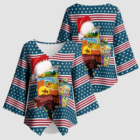Texas Xmas Christmas Christmas Yall Christmas Kimono Sleeve Blouse Xmas Holiday Patterns - Wonder Print Shop