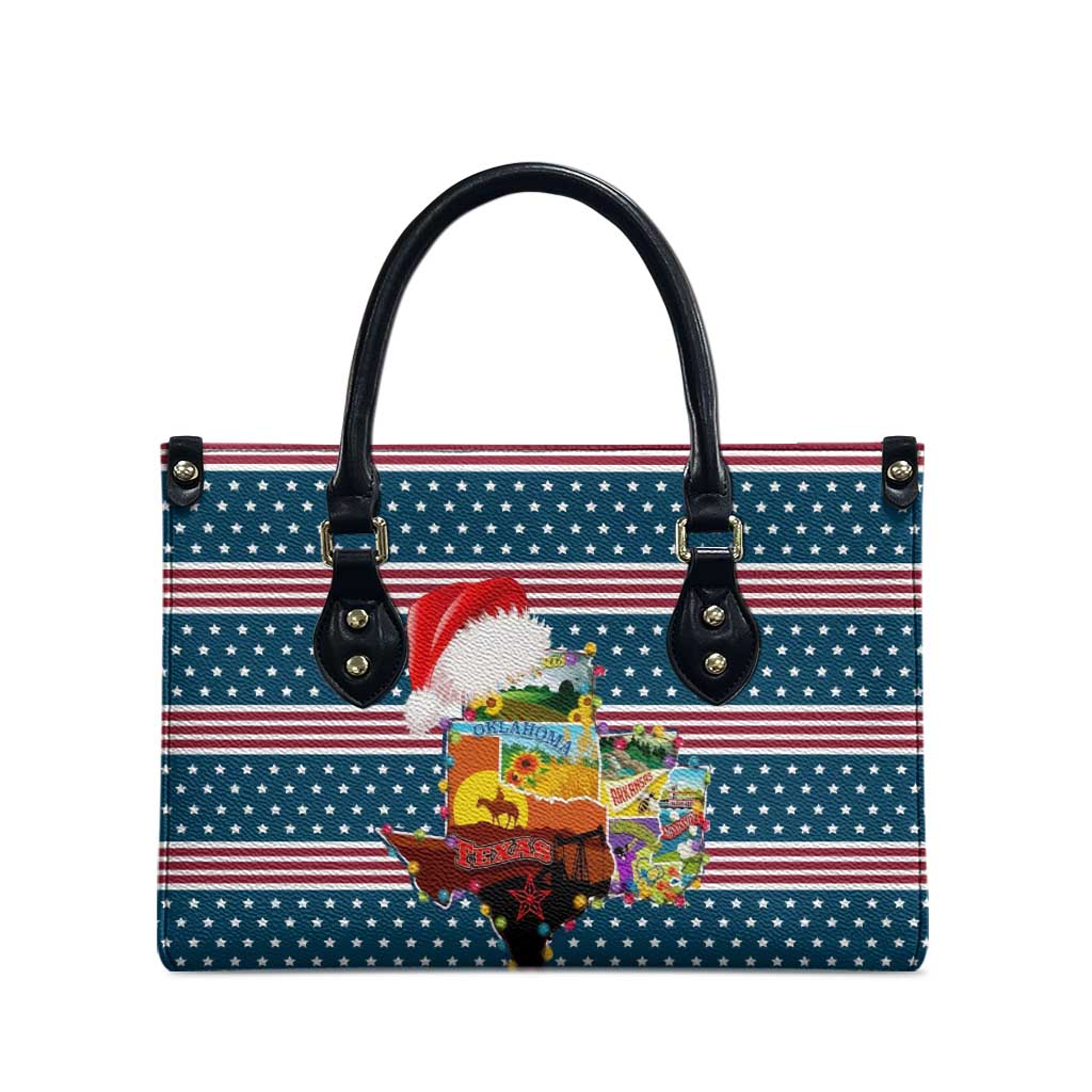 Texas Xmas Christmas Christmas Yall Christmas Leather Bag Xmas Holiday Patterns - Wonder Print Shop