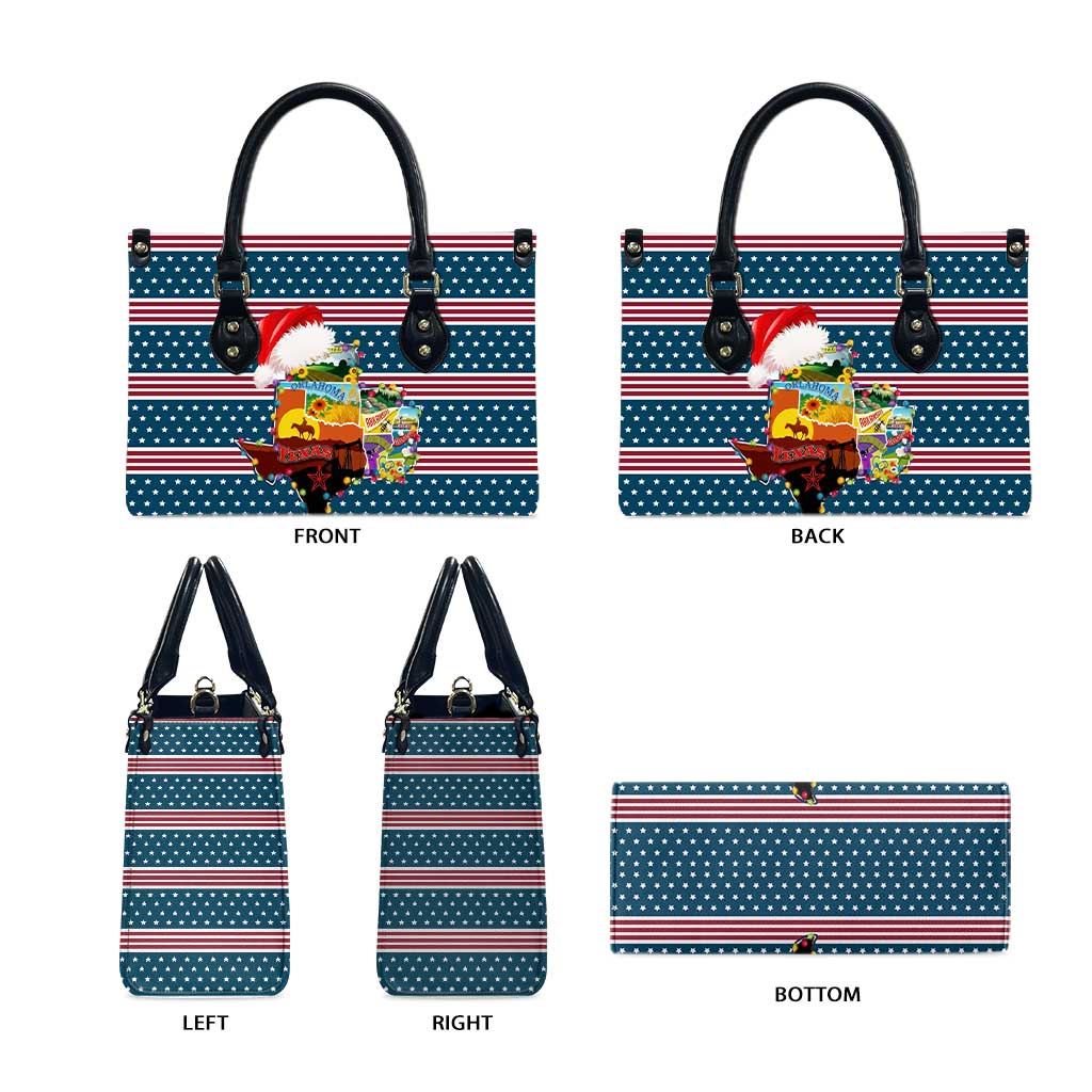 Texas Xmas Christmas Christmas Yall Christmas Leather Bag Xmas Holiday Patterns - Wonder Print Shop