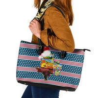 Texas Xmas Christmas Christmas Yall Christmas Leather Tote Bag Xmas Holiday Patterns - Wonder Print Shop