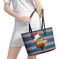 Texas Xmas Christmas Christmas Yall Christmas Leather Tote Bag Xmas Holiday Patterns - Wonder Print Shop