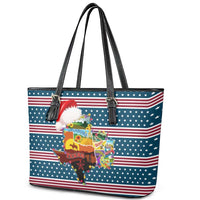 Texas Xmas Christmas Christmas Yall Christmas Leather Tote Bag Xmas Holiday Patterns - Wonder Print Shop
