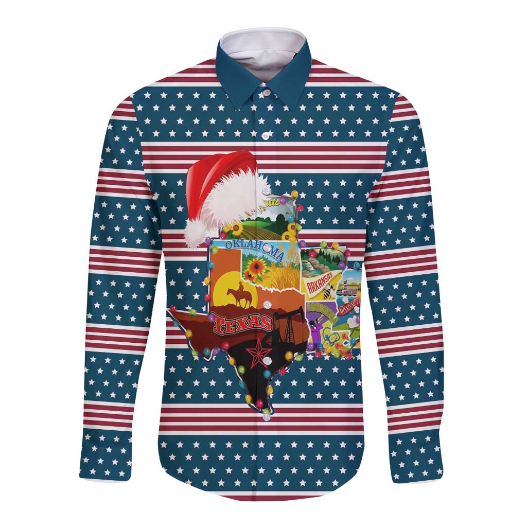 Texas Xmas Christmas Christmas Yall Christmas Long Sleeve Button Shirt Xmas Holiday Patterns - Wonder Print Shop