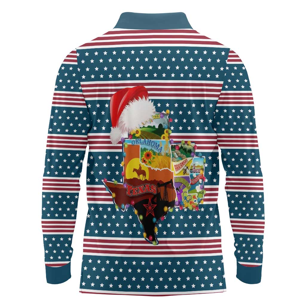 Texas Xmas Christmas Christmas Yall Christmas Long Sleeve Polo Shirt Xmas Holiday Patterns - Wonder Print Shop