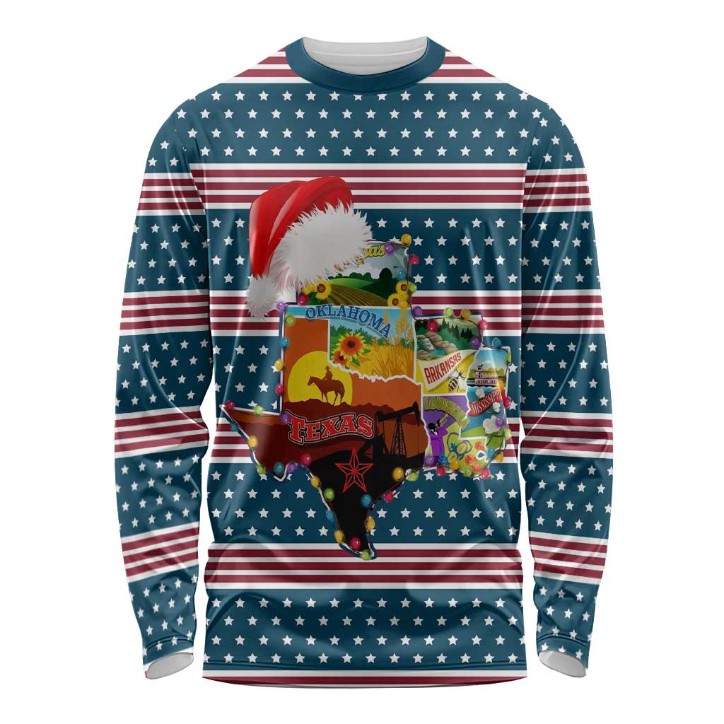 Texas Xmas Christmas Christmas Yall Christmas Long Sleeve Shirt Xmas Holiday Patterns - Wonder Print Shop