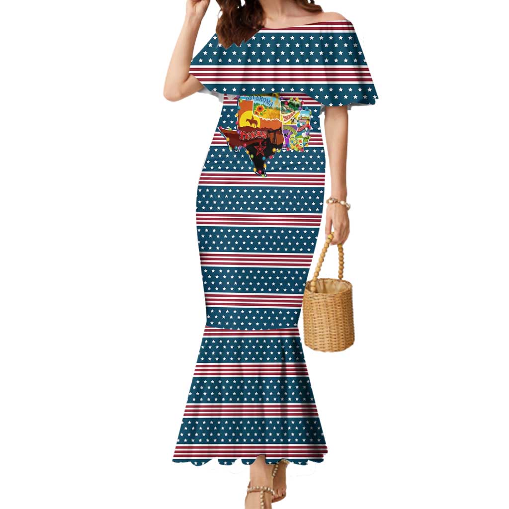 Texas Xmas Christmas Christmas Yall Christmas Mermaid Dress Xmas Holiday Patterns - Wonder Print Shop
