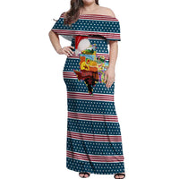 Texas Xmas Christmas Christmas Yall Christmas Off Shoulder Maxi Dress Xmas Holiday Patterns - Wonder Print Shop