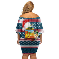 Texas Xmas Christmas Christmas Yall Christmas Off Shoulder Short Dress Xmas Holiday Patterns - Wonder Print Shop