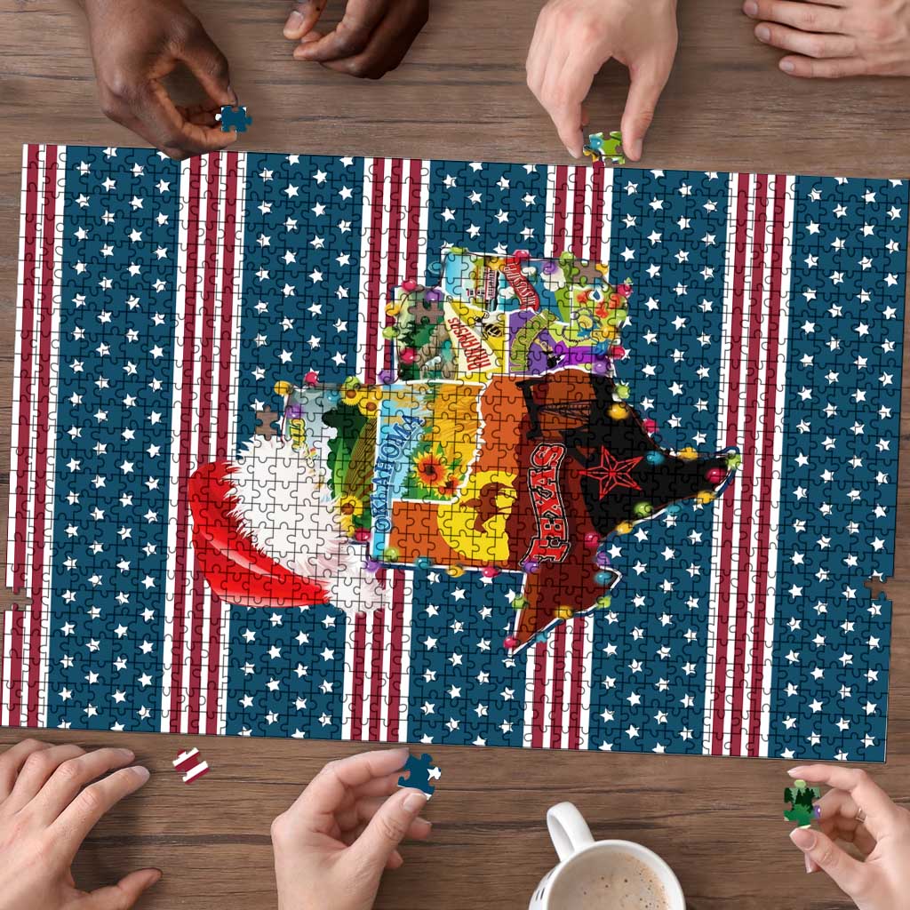 Texas Xmas Christmas Christmas Yall Christmas Puzzle Xmas Holiday Patterns - Wonder Print Shop
