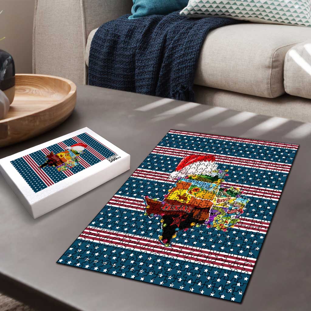 Texas Xmas Christmas Christmas Yall Christmas Puzzle Xmas Holiday Patterns - Wonder Print Shop
