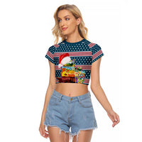 Texas Xmas Christmas Christmas Yall Christmas Raglan Cropped T Shirt Xmas Holiday Patterns - Wonder Print Shop