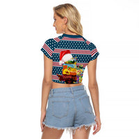 Texas Xmas Christmas Christmas Yall Christmas Raglan Cropped T Shirt Xmas Holiday Patterns - Wonder Print Shop