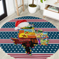 Texas Xmas Christmas Christmas Yall Christmas Round Carpet Xmas Holiday Patterns - Wonder Print Shop