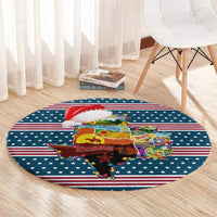 Texas Xmas Christmas Christmas Yall Christmas Round Carpet Xmas Holiday Patterns - Wonder Print Shop