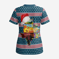 Texas Xmas Christmas Christmas Yall Christmas Scrub Top Xmas Holiday Patterns - Wonder Print Shop