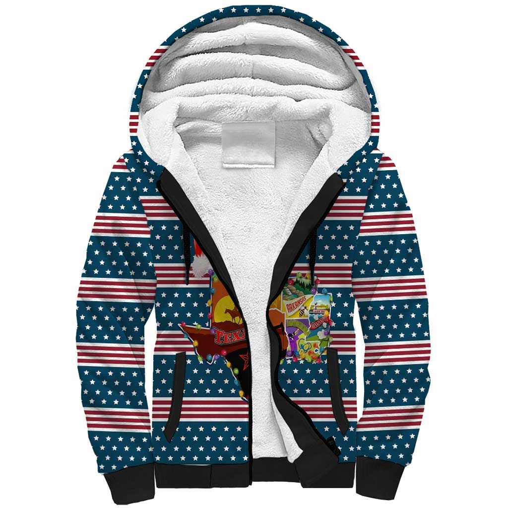 Texas Xmas Christmas Christmas Yall Christmas Sherpa Hoodie Xmas Holiday Patterns - Wonder Print Shop
