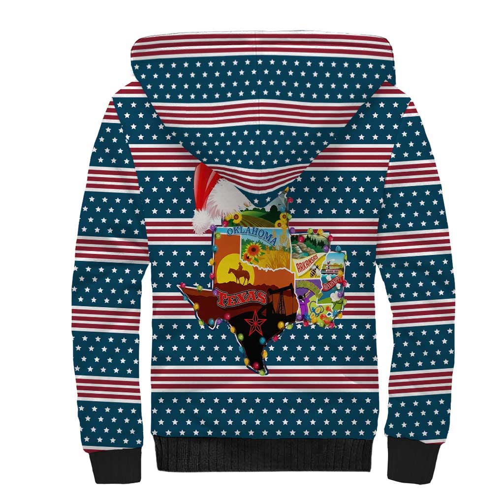 Texas Xmas Christmas Christmas Yall Christmas Sherpa Hoodie Xmas Holiday Patterns - Wonder Print Shop