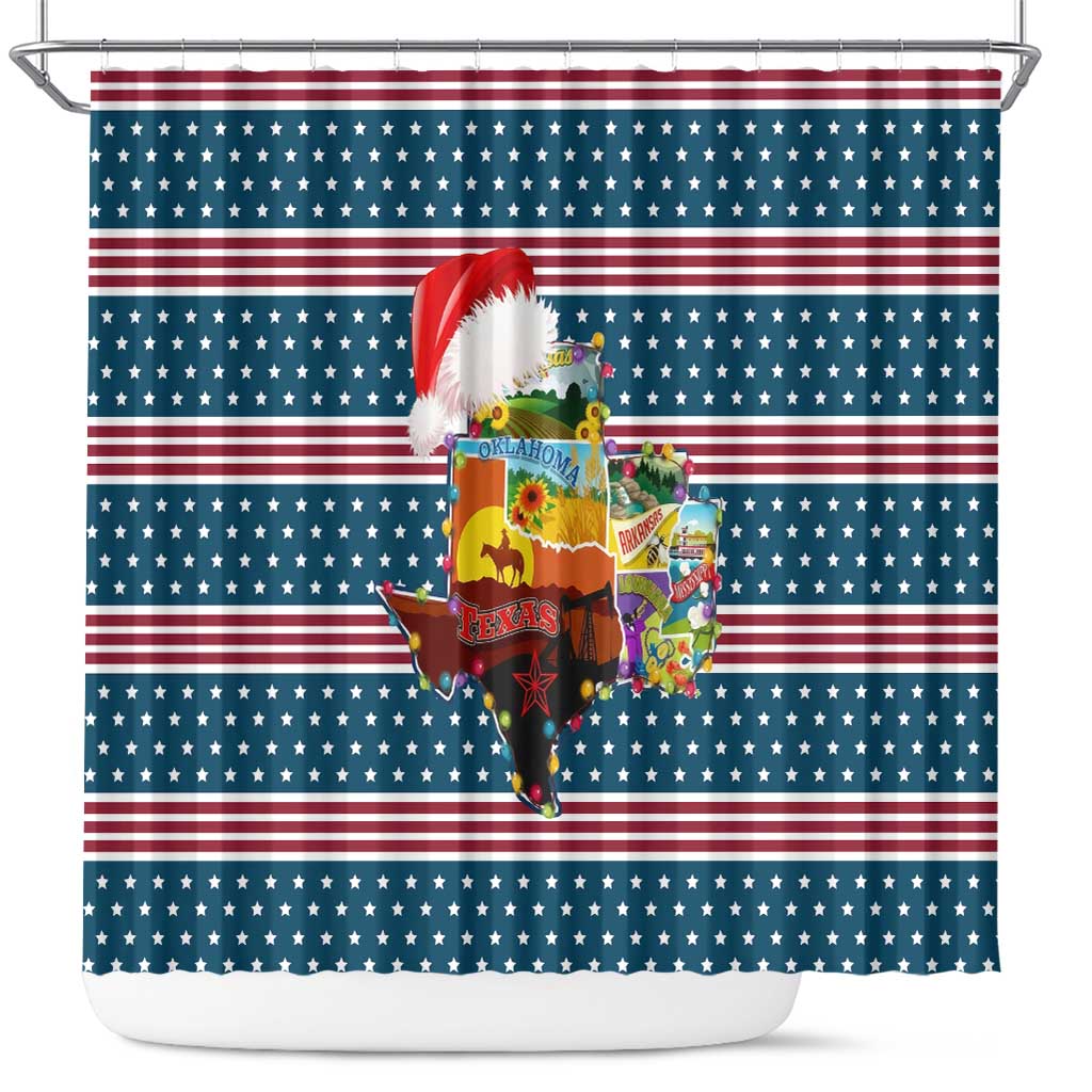 Texas Xmas Christmas Christmas Yall Christmas Shower Curtain Xmas Holiday Patterns - Wonder Print Shop
