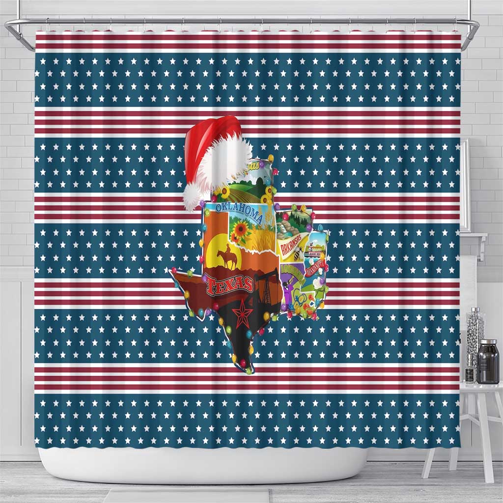 Texas Xmas Christmas Christmas Yall Christmas Shower Curtain Xmas Holiday Patterns - Wonder Print Shop