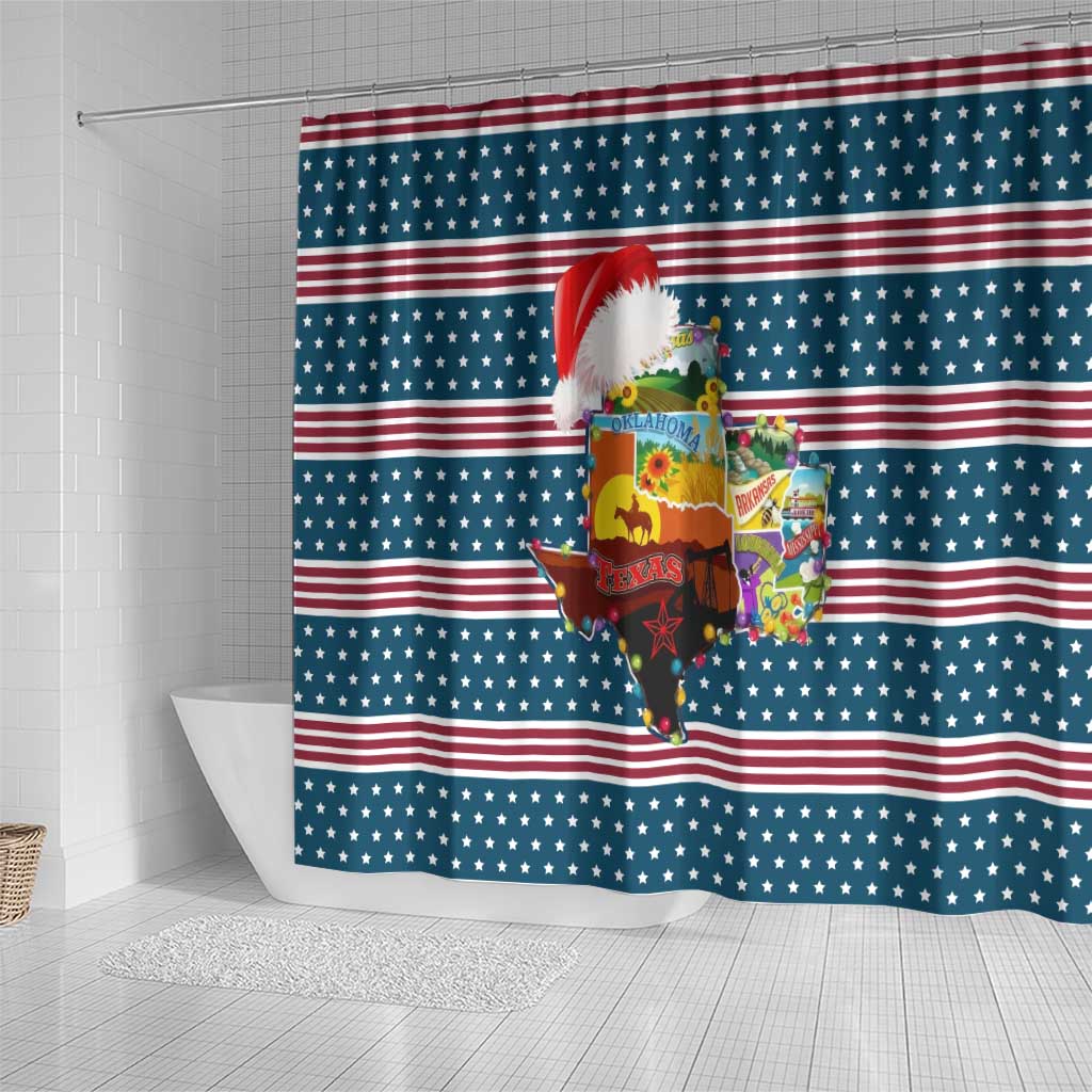 Texas Xmas Christmas Christmas Yall Christmas Shower Curtain Xmas Holiday Patterns - Wonder Print Shop