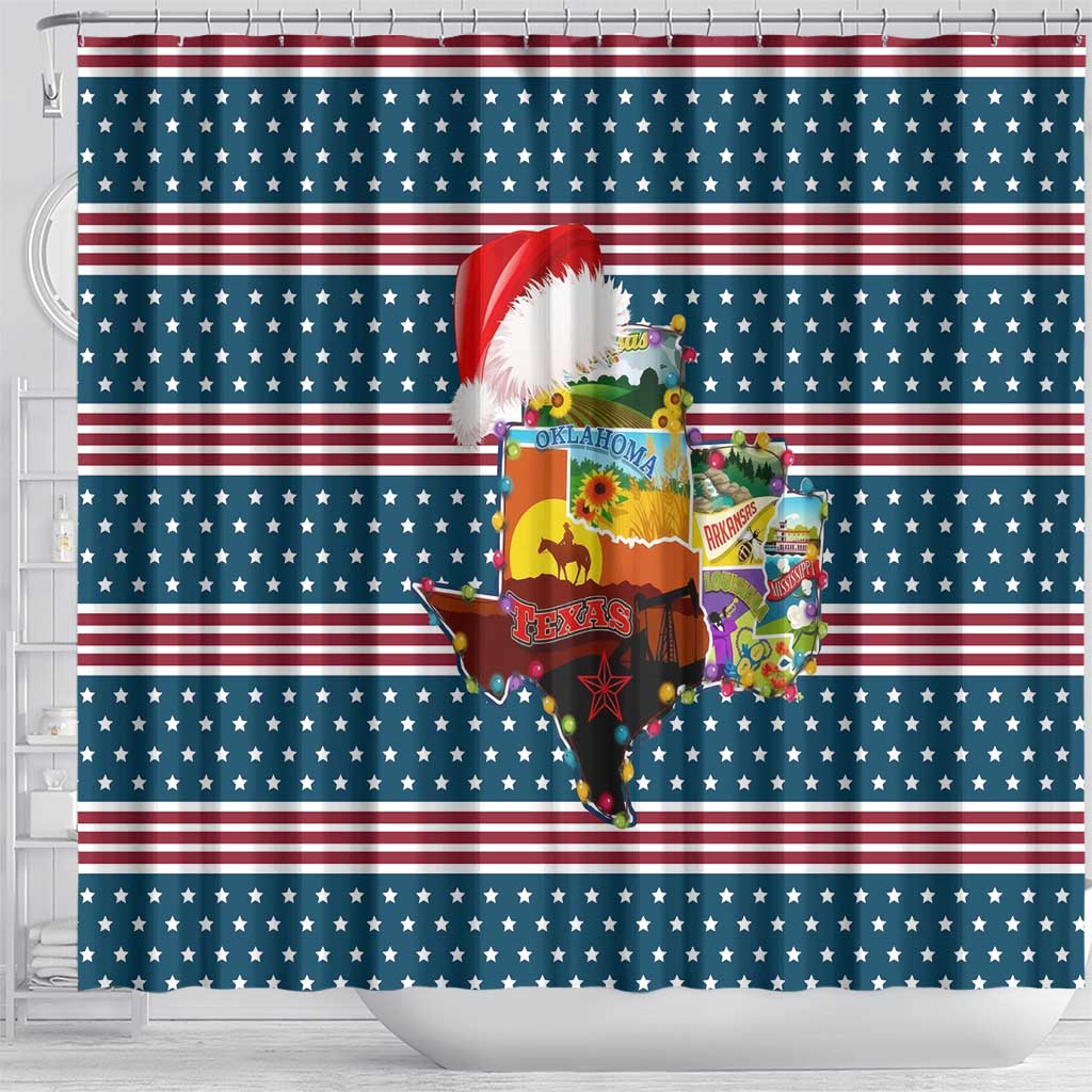 Texas Xmas Christmas Christmas Yall Christmas Shower Curtain Xmas Holiday Patterns - Wonder Print Shop