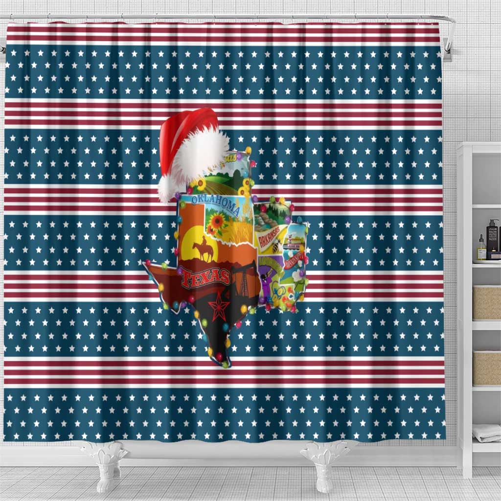 Texas Xmas Christmas Christmas Yall Christmas Shower Curtain Xmas Holiday Patterns - Wonder Print Shop
