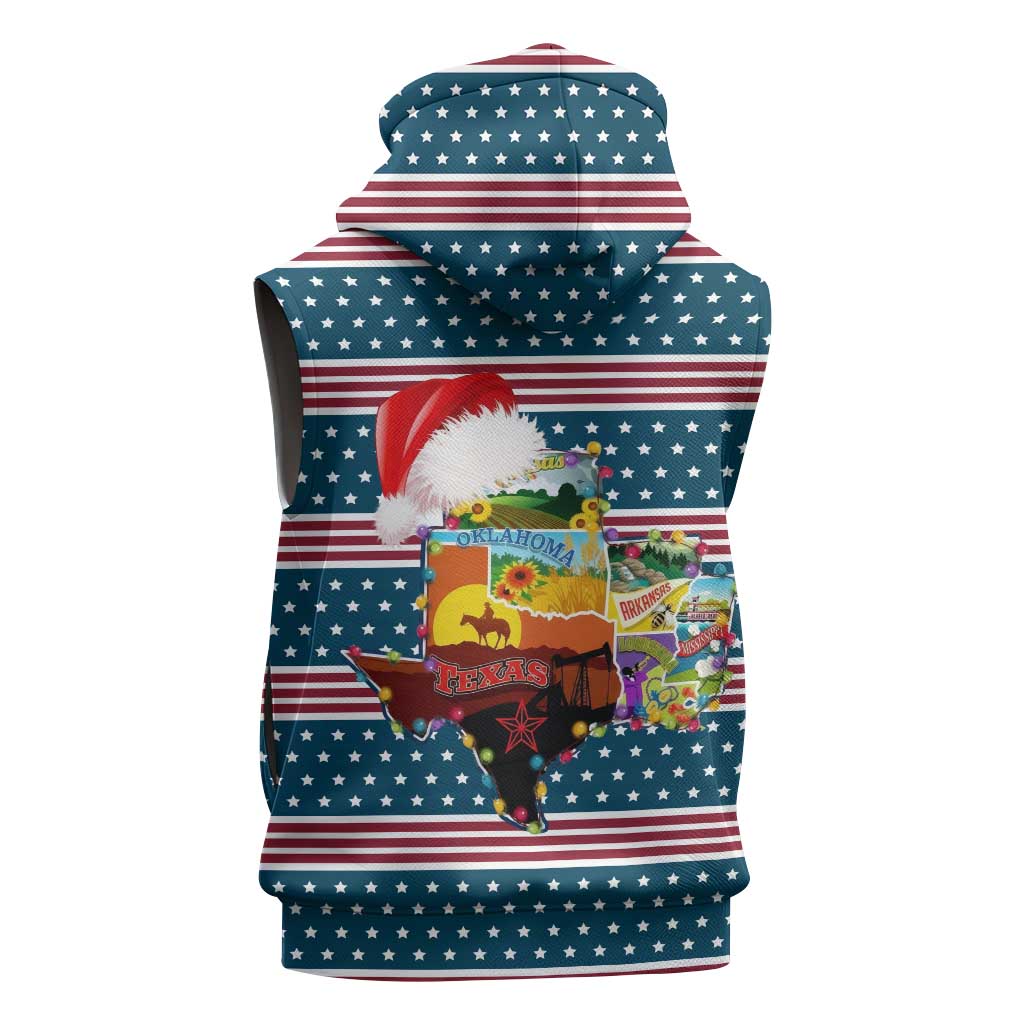Texas Xmas Christmas Christmas Yall Christmas Sleeveless Hoodie Xmas Holiday Patterns - Wonder Print Shop
