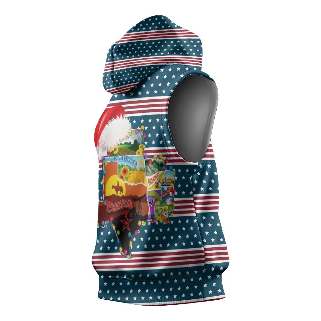 Texas Xmas Christmas Christmas Yall Christmas Sleeveless Hoodie Xmas Holiday Patterns - Wonder Print Shop