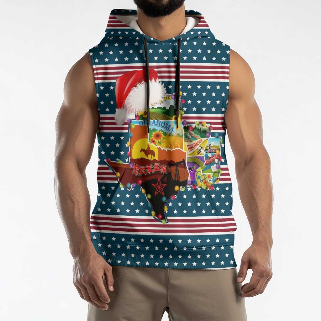 Texas Xmas Christmas Christmas Yall Christmas Sleeveless Hoodie Xmas Holiday Patterns - Wonder Print Shop