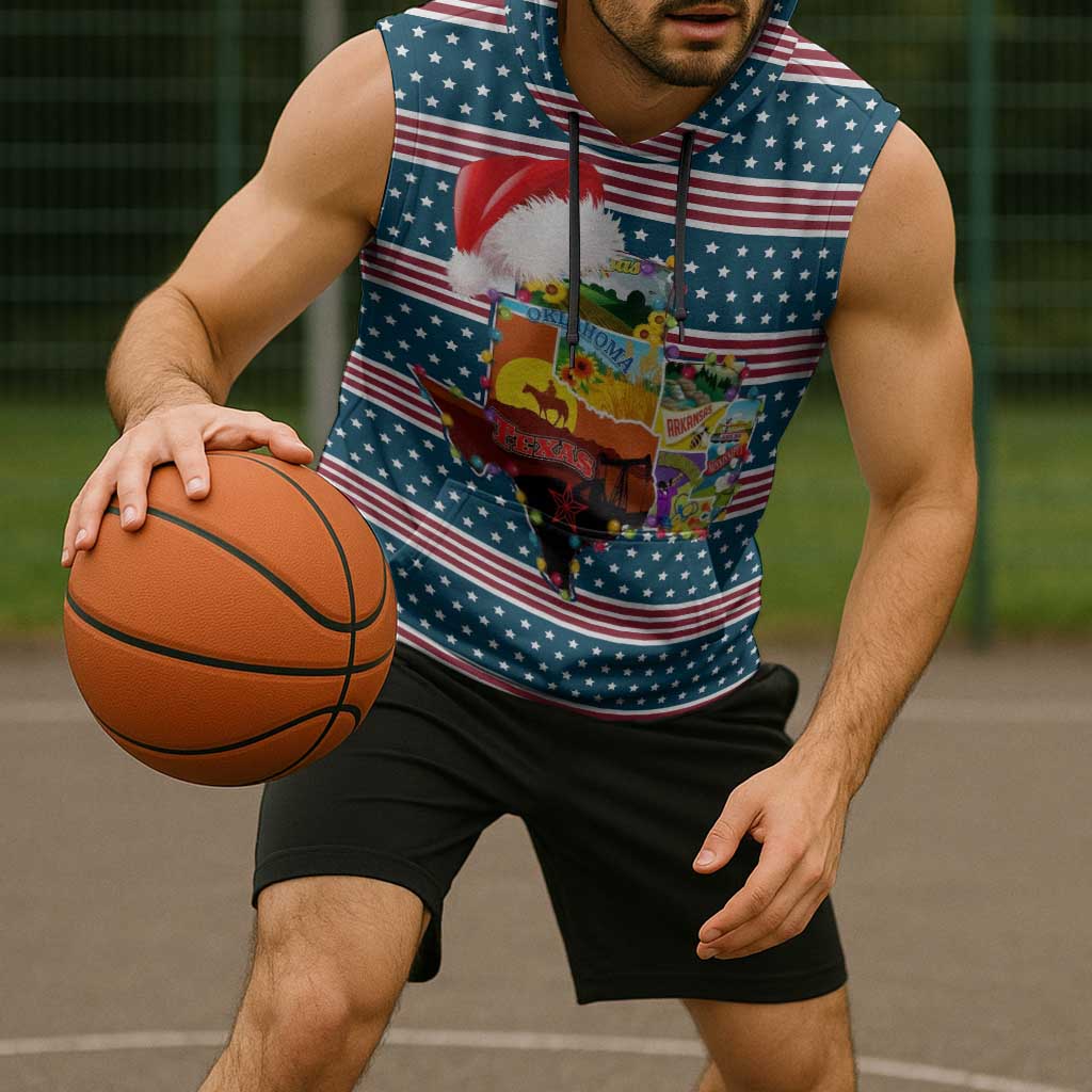 Texas Xmas Christmas Christmas Yall Christmas Sleeveless Hoodie Xmas Holiday Patterns - Wonder Print Shop