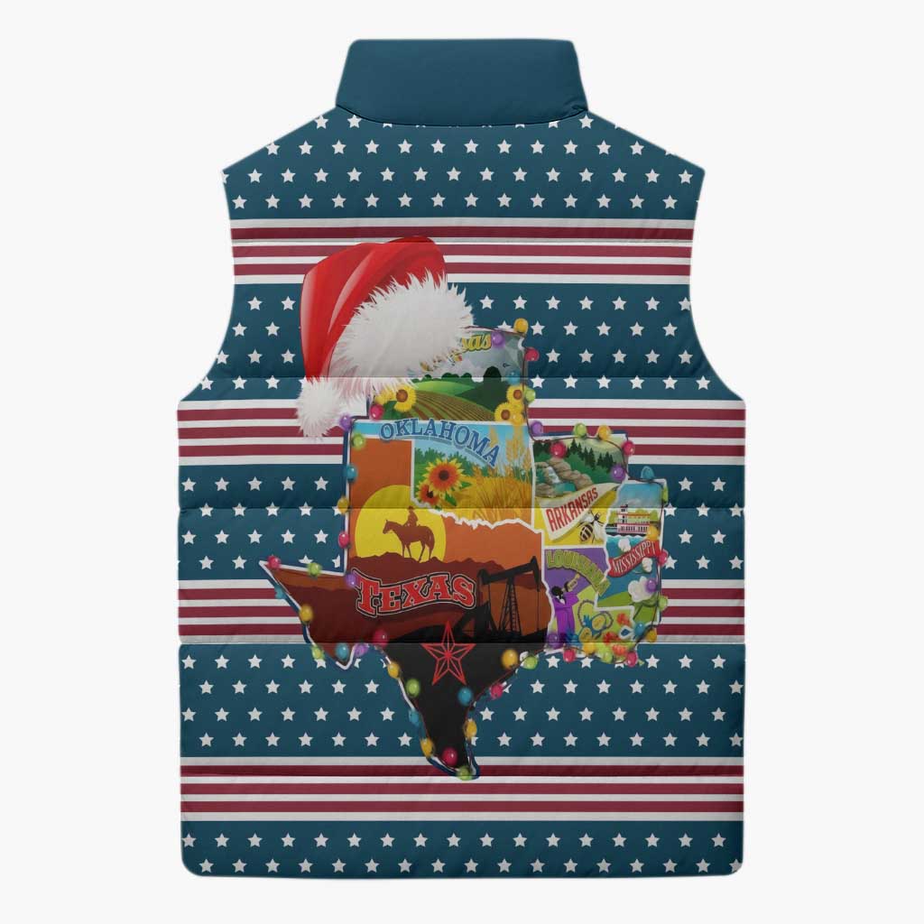 Texas Xmas Christmas Christmas Yall Christmas Sleeveless Puffer Jacket Xmas Holiday Patterns - Wonder Print Shop