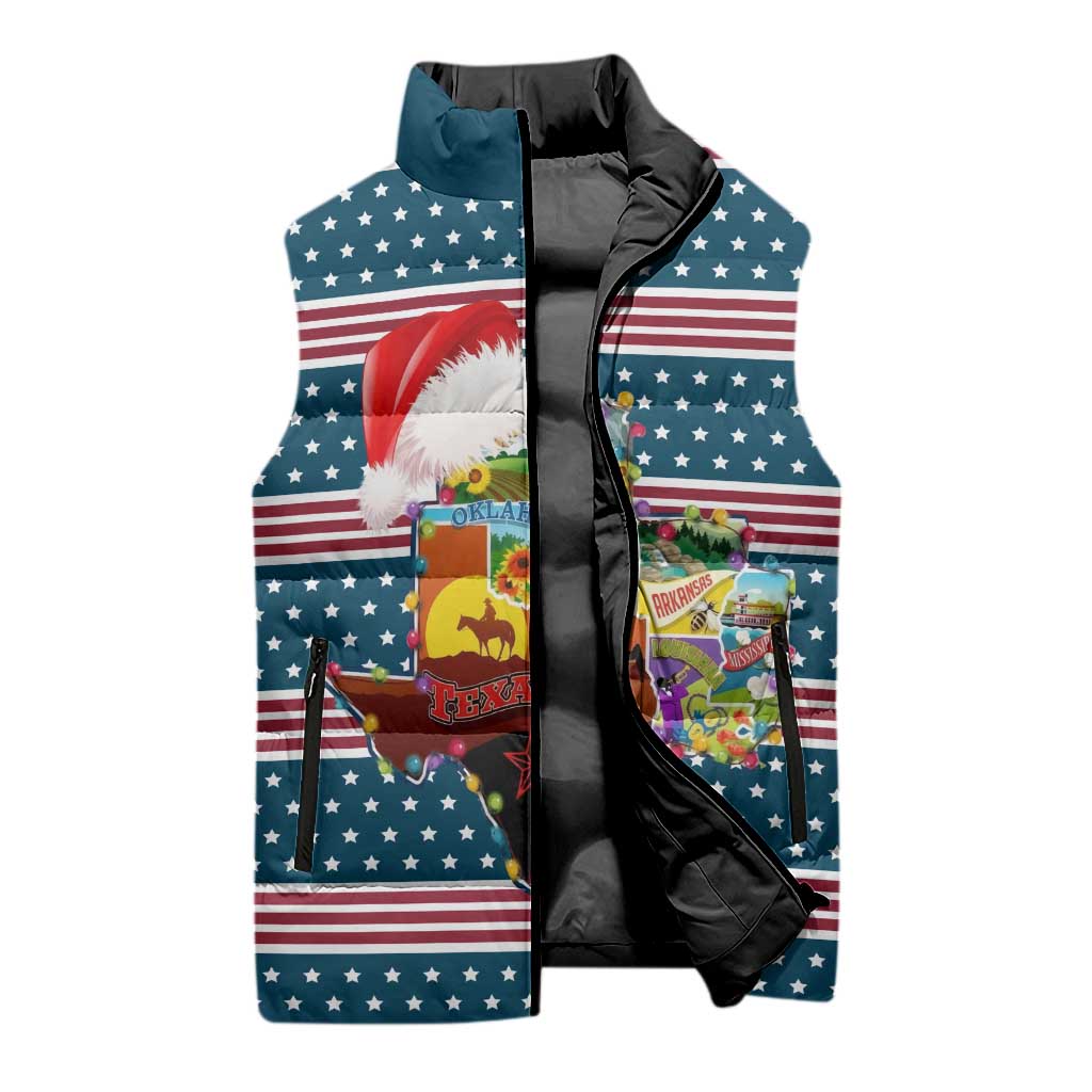 Texas Xmas Christmas Christmas Yall Christmas Sleeveless Puffer Jacket Xmas Holiday Patterns - Wonder Print Shop