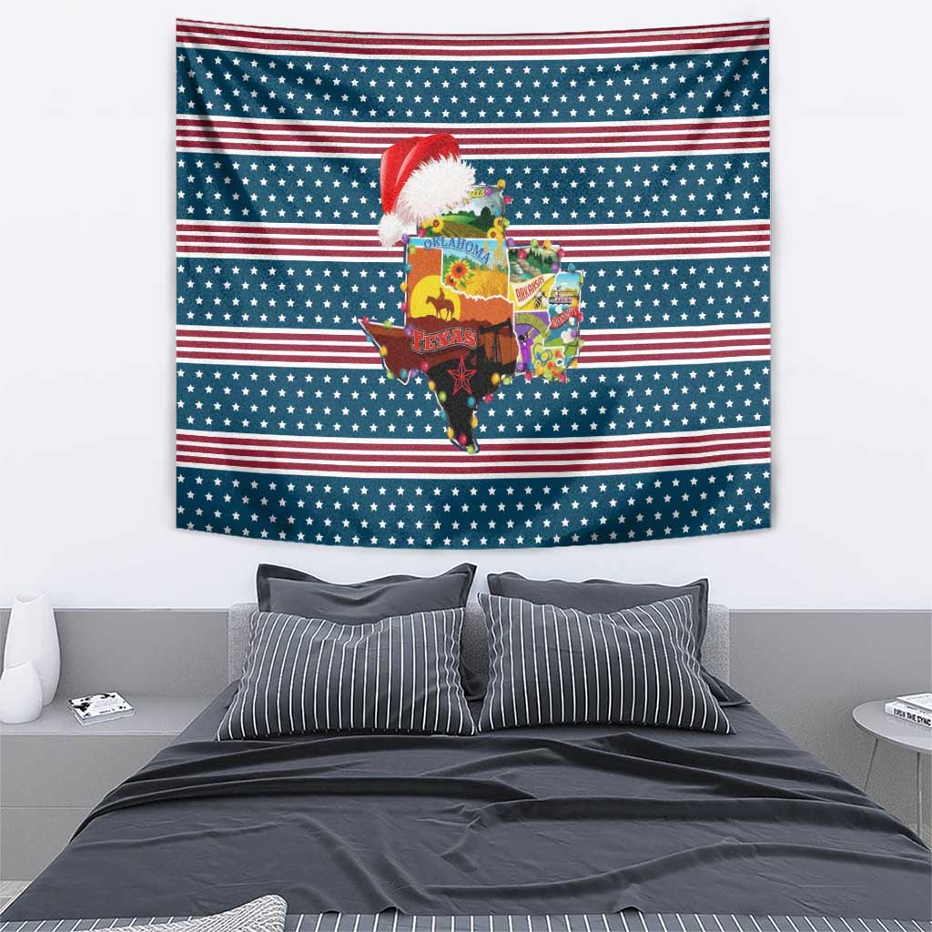 Texas Xmas Christmas Christmas Yall Christmas Tapestry Xmas Holiday Patterns - Wonder Print Shop