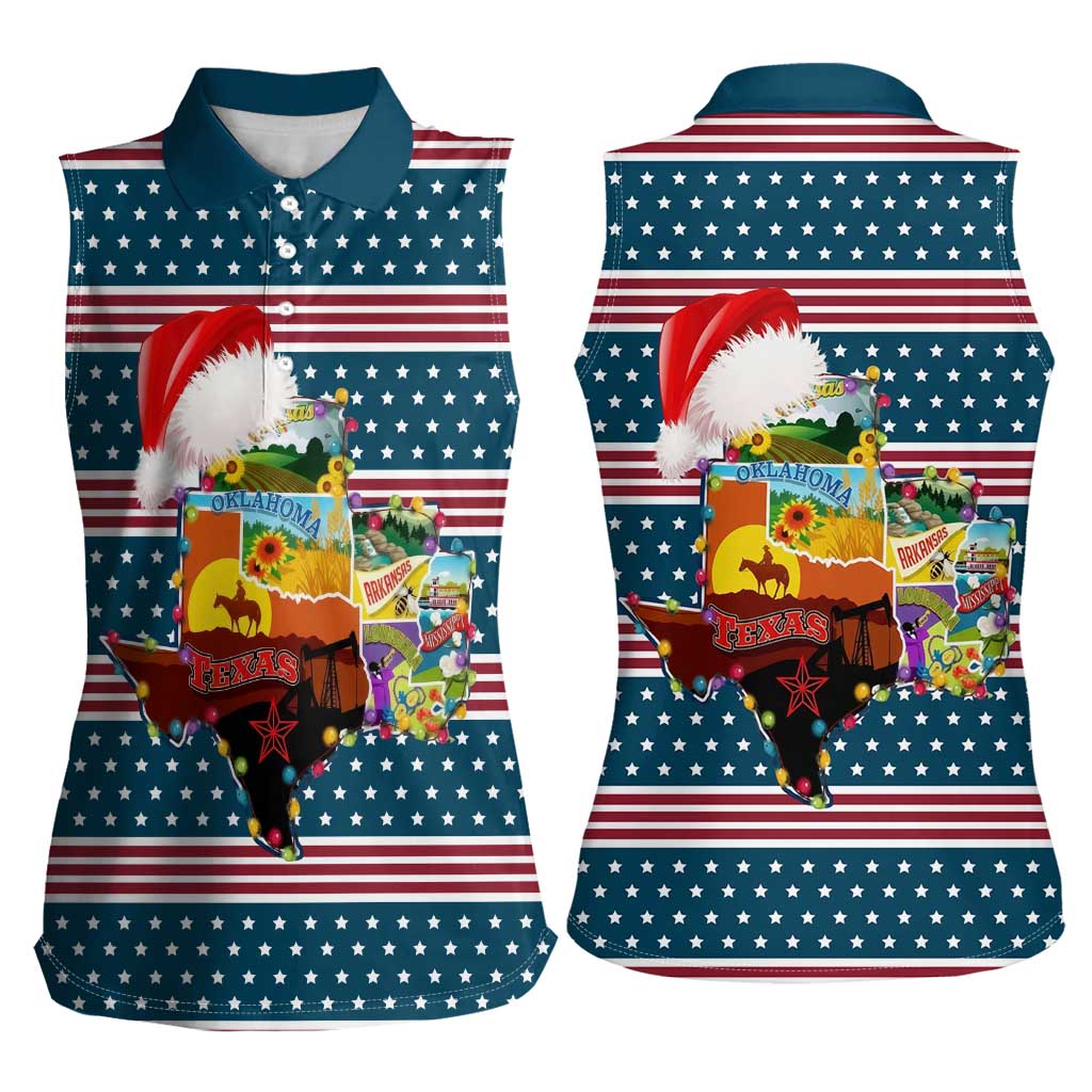 Texas Xmas Christmas Christmas Yall Christmas Women Sleeveless Polo Shirt Xmas Holiday Patterns - Wonder Print Shop