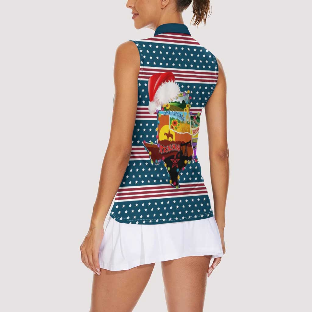 Texas Xmas Christmas Christmas Yall Christmas Women Sleeveless Polo Shirt Xmas Holiday Patterns - Wonder Print Shop