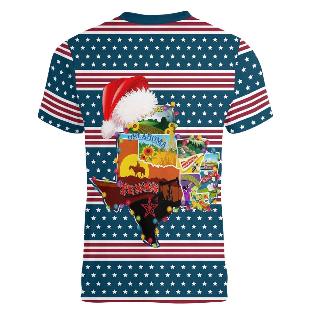 Texas Xmas Christmas Christmas Yall Christmas Women V-Neck T-Shirt Xmas Holiday Patterns - Wonder Print Shop