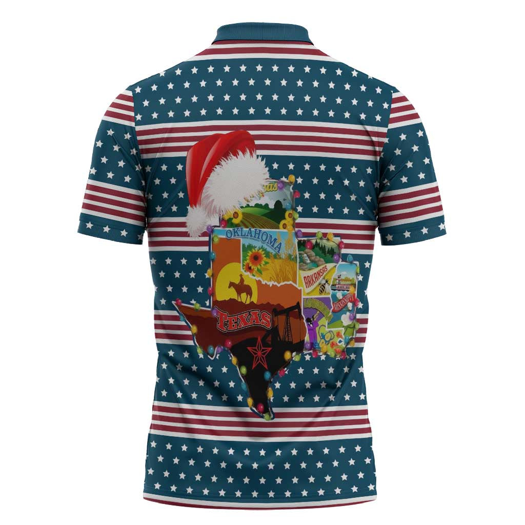 Texas Xmas Christmas Christmas Yall Christmas Zipper Polo Shirt Xmas Holiday Patterns - Wonder Print Shop