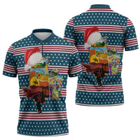 Texas Xmas Christmas Christmas Yall Christmas Zipper Polo Shirt Xmas Holiday Patterns - Wonder Print Shop