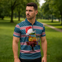 Texas Xmas Christmas Christmas Yall Christmas Zipper Polo Shirt Xmas Holiday Patterns - Wonder Print Shop
