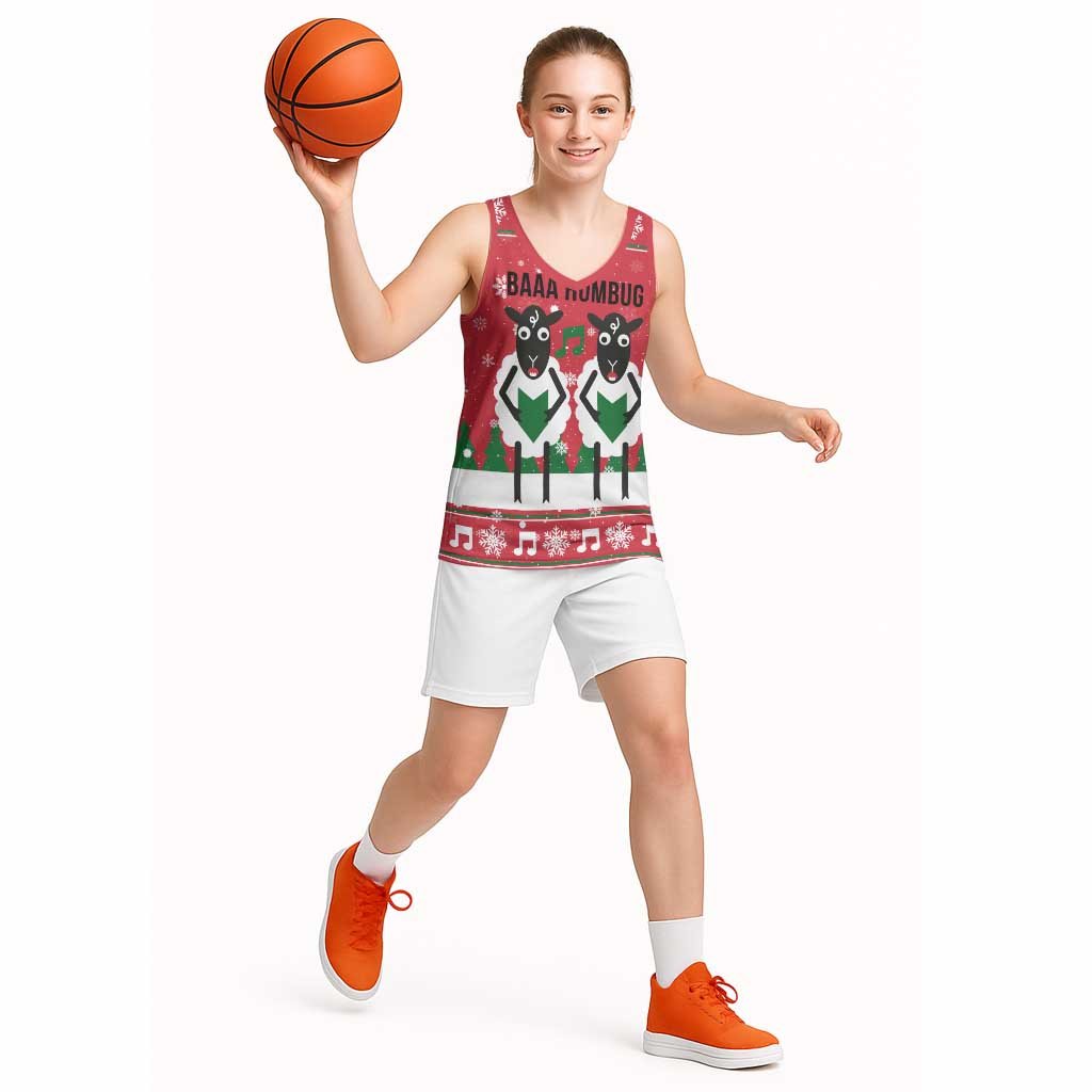 Vintage Sheep Music Christmas Basketball Jersey Xmas Holiday Patterns - Wonder Print Shop