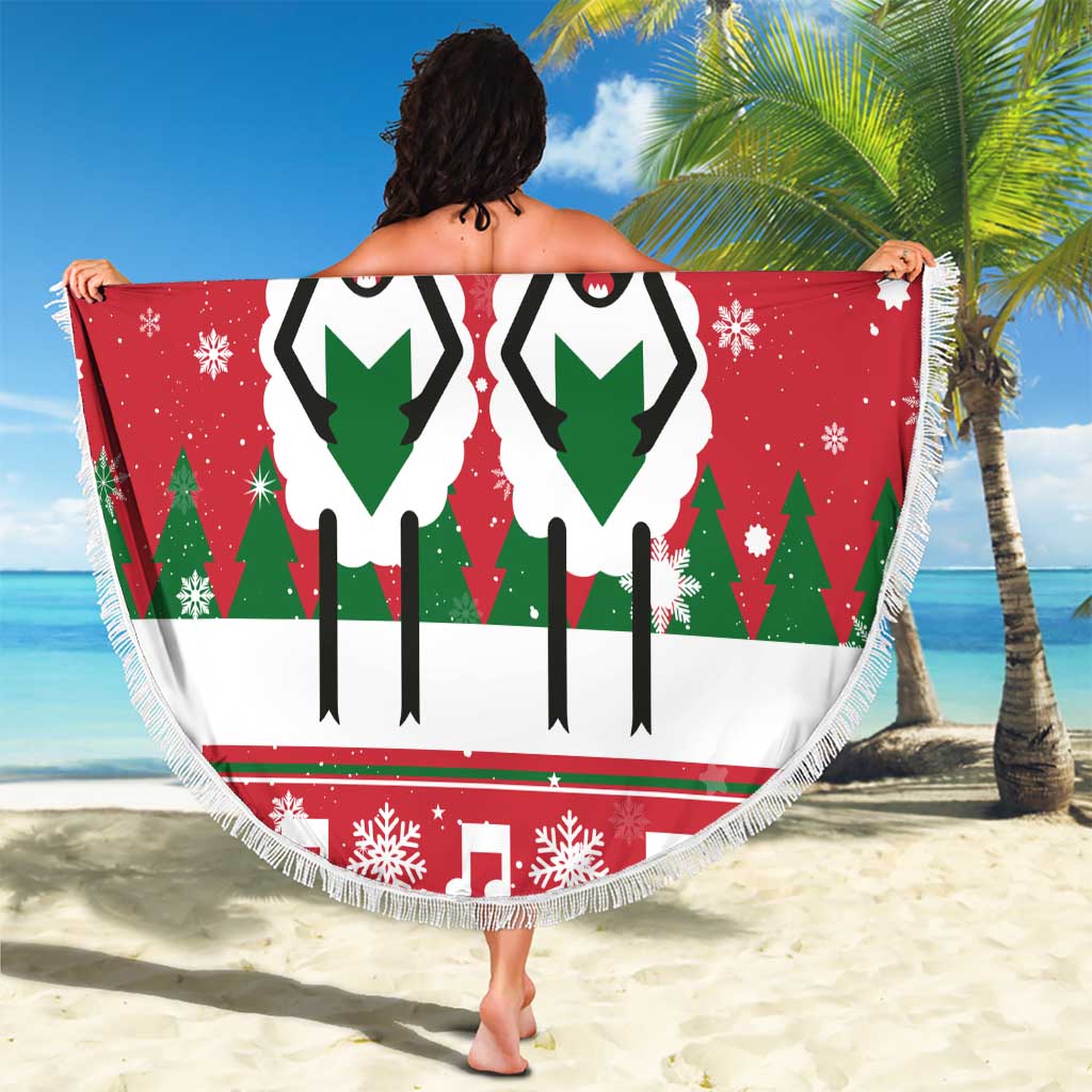 Vintage Sheep Music Christmas Beach Blanket Xmas Holiday Patterns - Wonder Print Shop